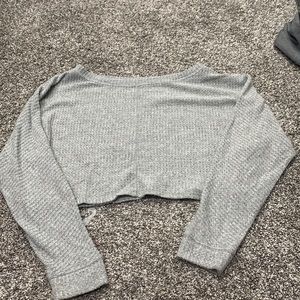 Arizona Jean Company cropped waffle sweater